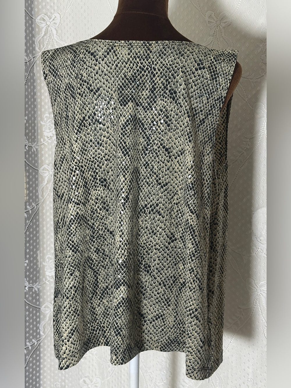 JohnPaulRichard Sleeveless Snake-Print Jumpsuit in Neutral Black and Cream